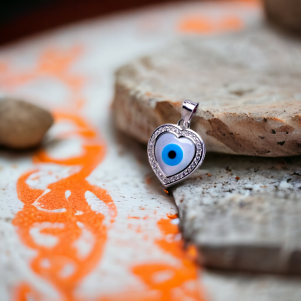 Evil Eye Heart Pendant