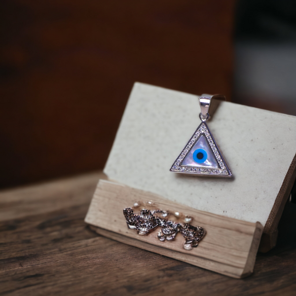 Evil Eye Triangle Pendant